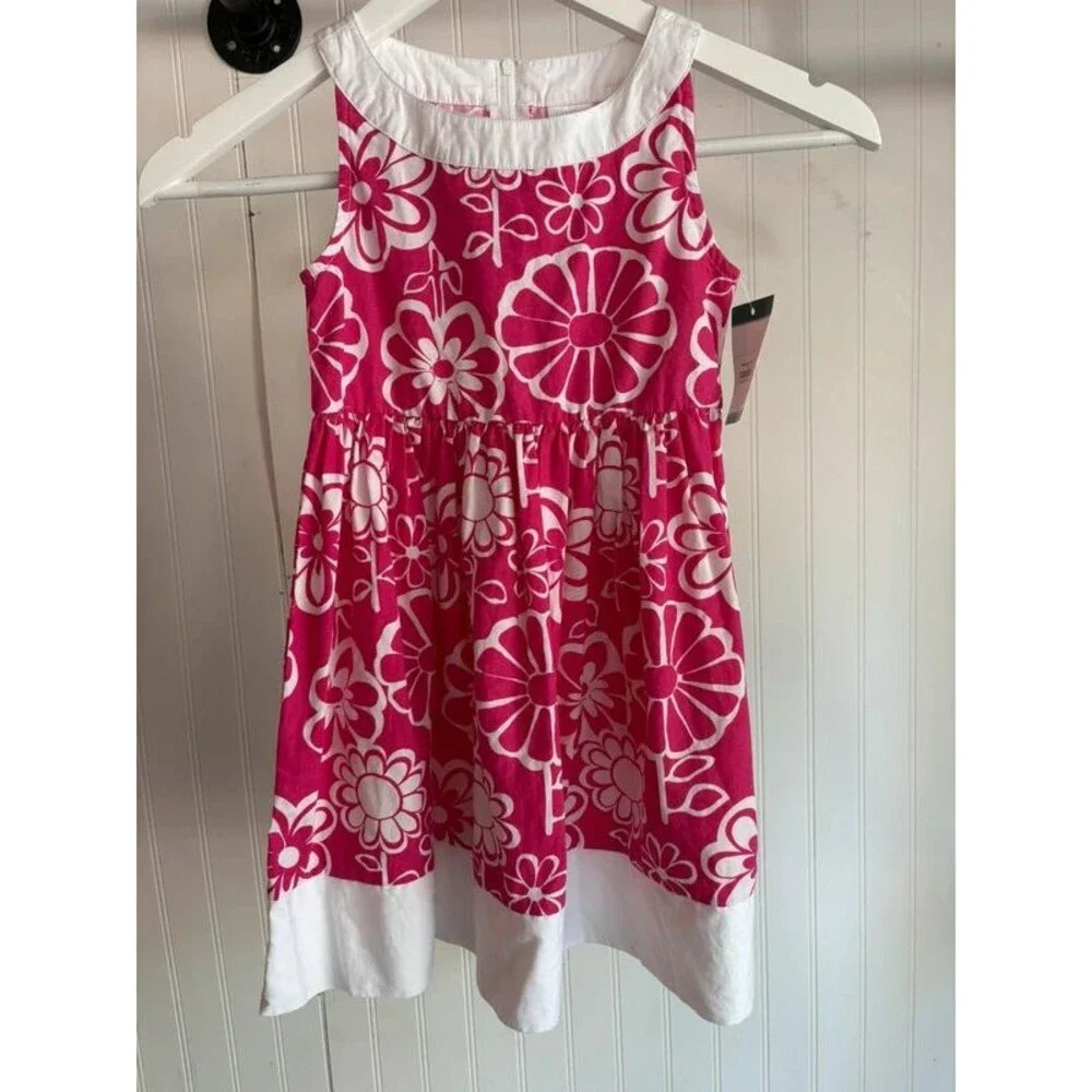 100% cotton Gymboree 5 kids dress pink and white